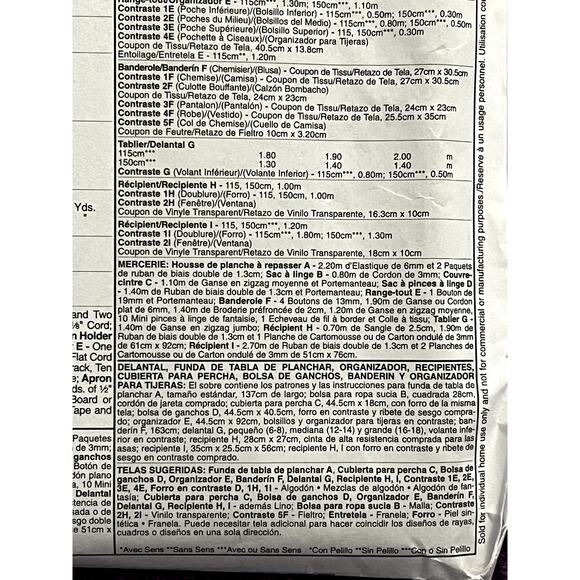 mcCalls 6051 Apron ironing board cover organizer bins clothes pin holder - Picture 7 of 7